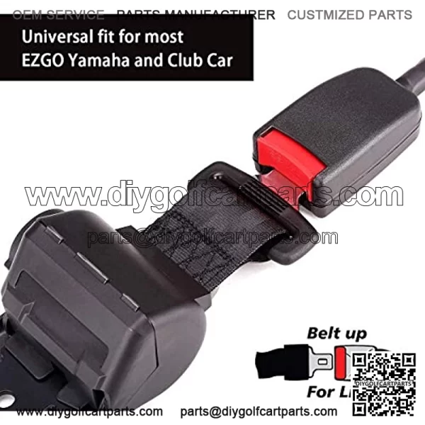 Golf Cart Seat Belts Kit Universal Golf Cart Belt Kit Front Rear for EZGO, Yamaha, Club Car, Go Kart, UTV-Set of 2 - Image 3