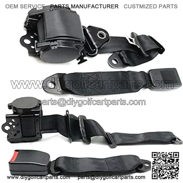 3 Point Universal Car safety belt Adjustable safety strap for Club Golf Cart,Truck,Go Kart, Van, VR,UTV 2 Sets - Image 2