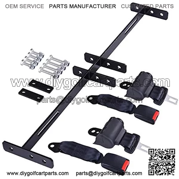 Golf Cart Set of 2 seat Belts with Bracket- Universal -Fits Most Golf Carts Compatible with E-ZGO TXT&Club Car Precedent-Ships from US