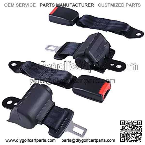 Golf Cart Set of 2 seat Belts with Bracket- Universal -Fits Most Golf Carts Compatible with E-ZGO TXT&Club Car Precedent-Ships from US - Image 2