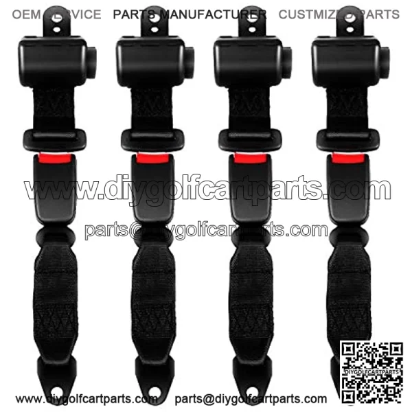 Universal Golf Cart Seat Belts Set of 4 and Bracket Kit for EZGO, Yamaha, Club Car - Image 4