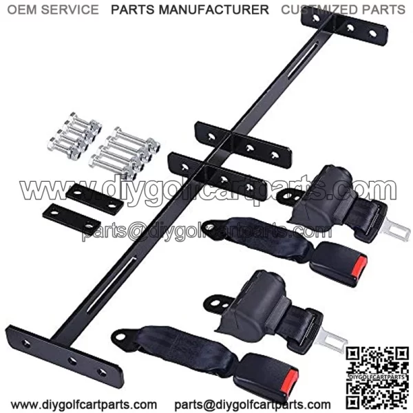 Universal Golf Cart Seat Belts Bracket 2 Seat Belts Mounting Bracket Kit Replacement for Yamaha Club Car Bar