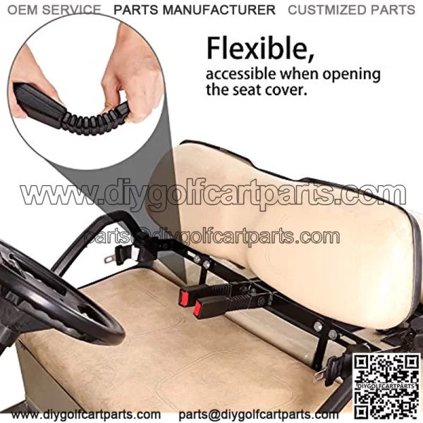 2PCS Universal Retractable Front Rear Golf Cart Seat Belt Kit for EZGO, Yamaha, Club Car - Image 2