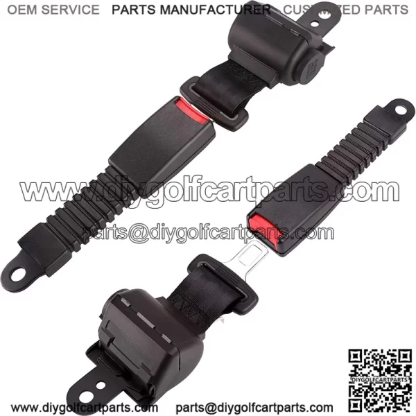 EZGO clubcar yamaha golf cart seat belt kit 4 people (2+2) retractable front and rear - Image 3