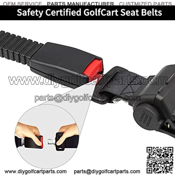 Golf Cart Seat Belts,Universal Retractable Belts Kit 42" Fits Club Car EZGO Yamaha 2 Set/4 Set - Image 2