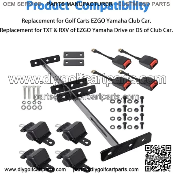 Universal Golf Cart 4 Seat Belts Mounting Bracket Set? Club Car - Image 3