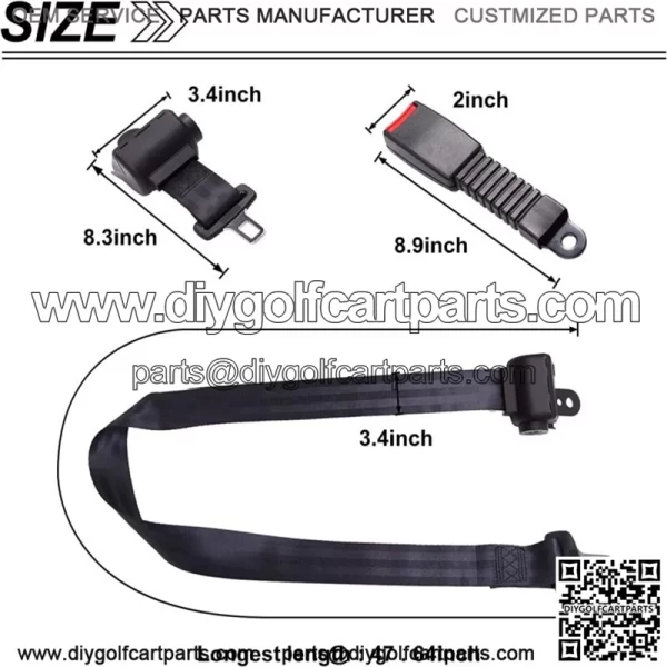 2 Set Golf Cart Safety Seat Belt Buckle Kit For EZGO/Yamaha/Club Car - Image 2