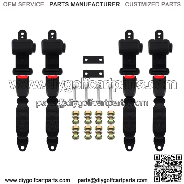 4 Golf Cart Seatbelt w/ Mounting Bracket Set EZGO Club Car Seat Belt - Image 4