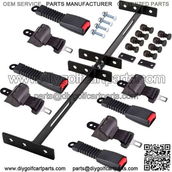 Universal Golf Cart Seat Belt Kit | Front Rear Golf Cart Seat Belt Kit for EZGO - Image 3