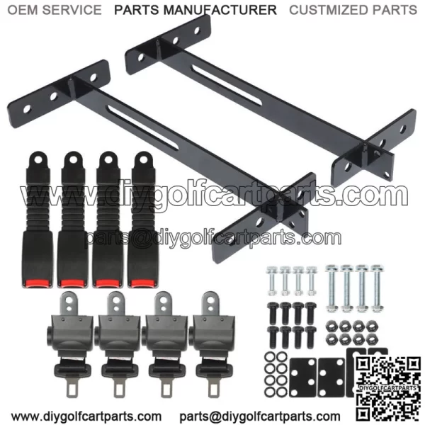 4 Seat Belts and Bracket For EZGO/Yamaha/Golf Club Car passenger