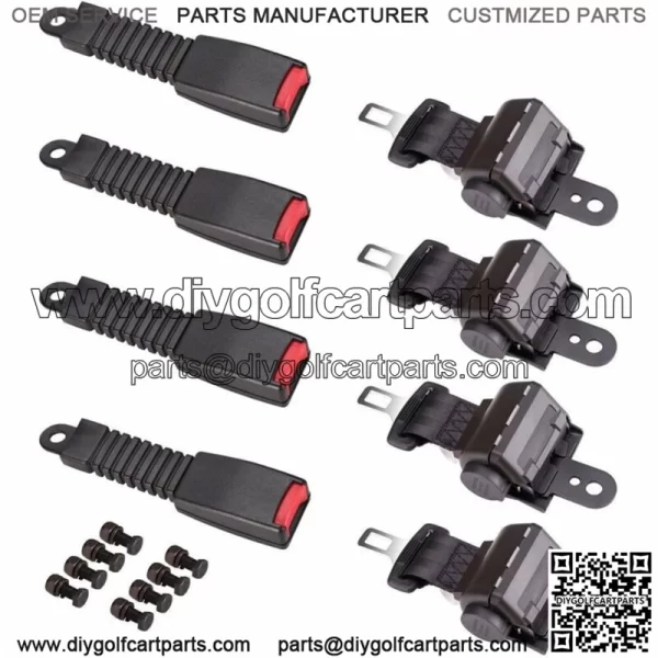 Fit For EZGO/Yamaha/Club Car 42' Golf Cart Seat Belts Lap Set 4 Sets