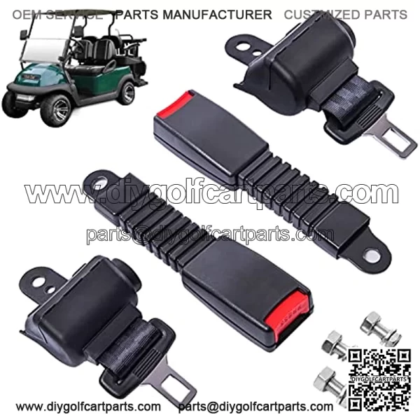 Golf cart seat belts, retractable, universal,for EZGO, Yamaha, Club Car, Go Kart,UTV, Buggies and Bus-Set ( 2pcs )