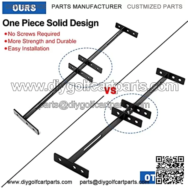 Golf Cart Seat Belts Bracket Kit for EZGO TXT Club Car DS Yamaha 47.64" Retractable 4 Seat Belts, One Piece Solid Design-Not Fit 2 Passengers Club Car Precedent/Yamaha G29/Drive/Drive2 & EZGO RXV - Image 2