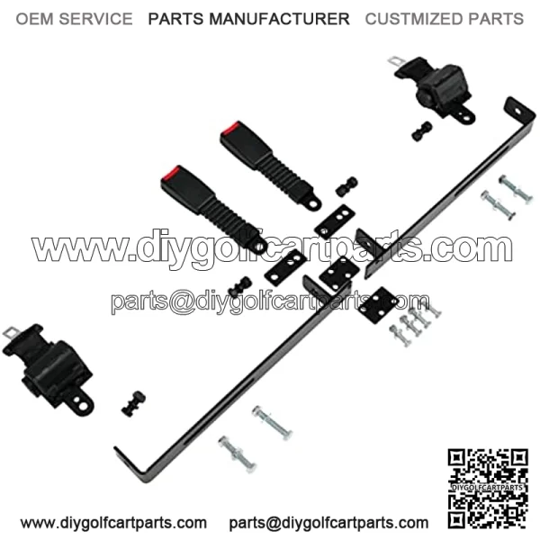 Golf Cart Set of 2 Retractable Belt Kit Retractable Bracket Fits EZGO TXT Yamaha Club Car DS Suitable for Most Golf carts??