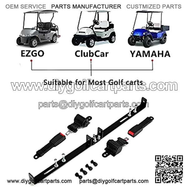 Golf Cart Set of 2 Retractable Belt Kit Retractable Bracket Fits EZGO TXT Yamaha Club Car DS Suitable for Most Golf carts?? - Image 2