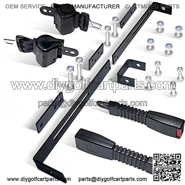 Universal Golf Cart Seat Belt Bracket Kit for EZGO, Club Car, Yamaha