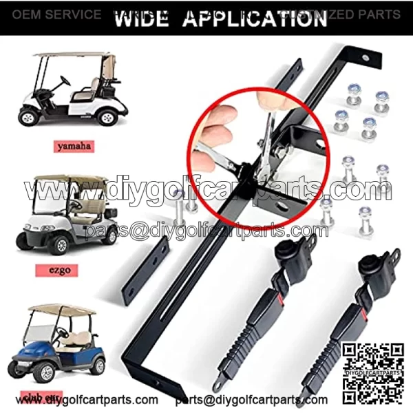 Universal Golf Cart Seat Belt Bracket Kit for EZGO, Club Car, Yamaha - Image 3