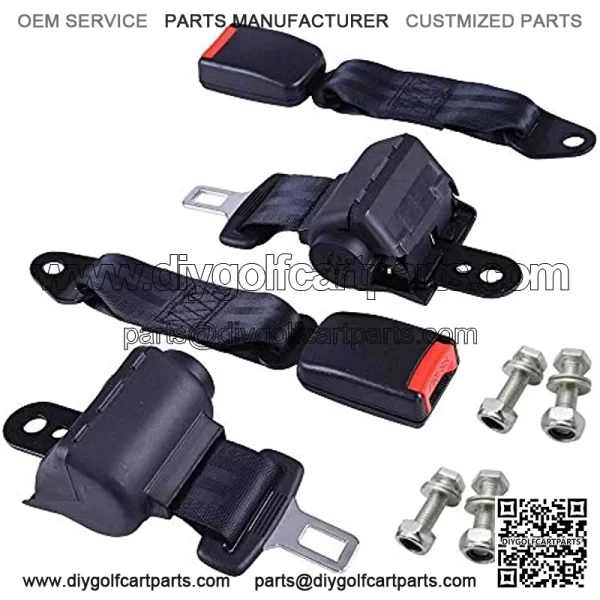 42" Golf Cart Seat Belts Kit with Bracket 35" x 6.9" Universal Fits for 2 Passenger EZGO TXT Yamaha Club Car DS Precedent