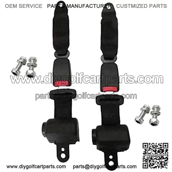 42" Golf Cart Seat Belts Kit with Bracket 35" x 6.9" Universal Fits for 2 Passenger EZGO TXT Yamaha Club Car DS Precedent - Image 3