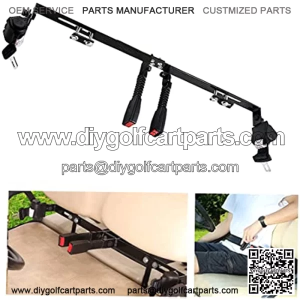 Universal 2 Passenger Retractable Seat Belts and Bracket Kit for Club Car,EZGO Yamaha etc. Golf Cart - Image 4
