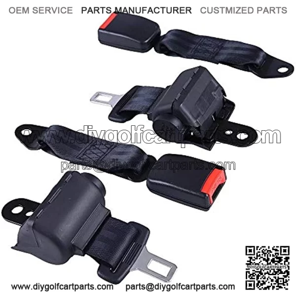 2x Golf Cart Seat Belt Retractable Universal Lap Straps for EZGO Yamaha Club Car - Image 3