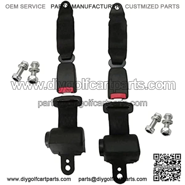 2x Golf Cart Seat Belt Retractable Universal Lap Straps for EZGO Yamaha Club Car - Image 4