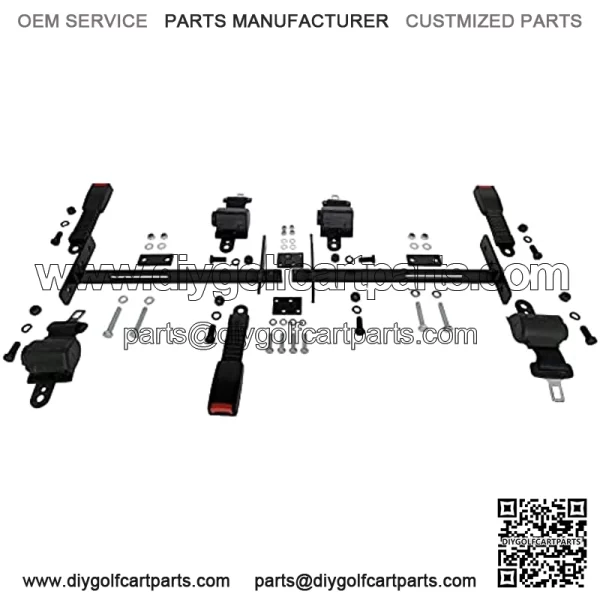Golf Carts 4 Passenger Universal Retractable Belt Kits with Belt Bracket Kit 42" for EZGO Club Car YMH - Image 2