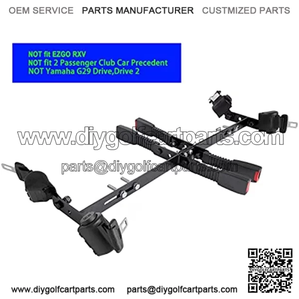 Golf Carts 4 Passenger Universal Retractable Belt Kits with Belt Bracket Kit 42" for EZGO Club Car YMH - Image 3