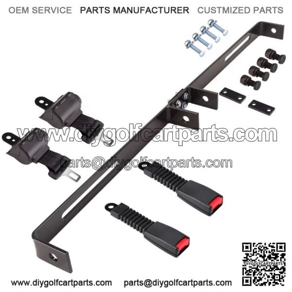 2 Seat Retractable Golf Cart Seat Belt Bracket Kit Fit for Yamaha EZGO Club Car