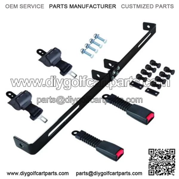 2 Seat Retractable Golf Cart Seat Belt Bracket Kit Fit for Yamaha EZGO Club Car - Image 2