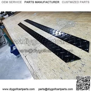 J & O Carts Parts Club Car DS Golf Cart Rocker Panel Insert Powder Coat Aluminum Diamond Plate Set