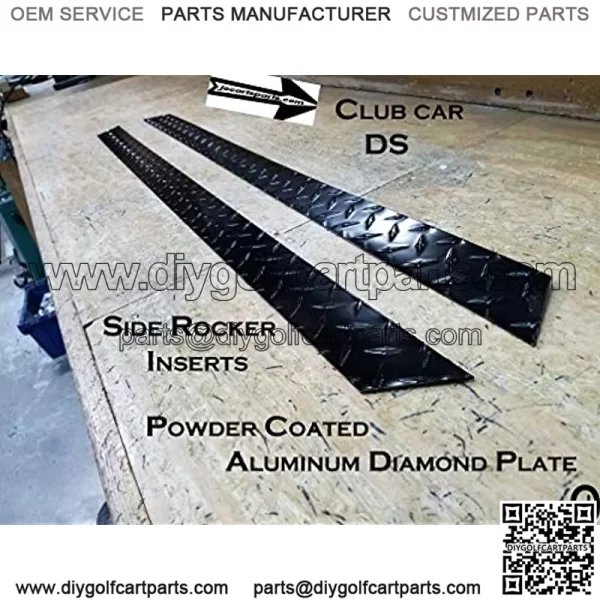 J & O Carts Parts Club Car DS Golf Cart Rocker Panel Insert Powder Coat Aluminum Diamond Plate Set - Image 3