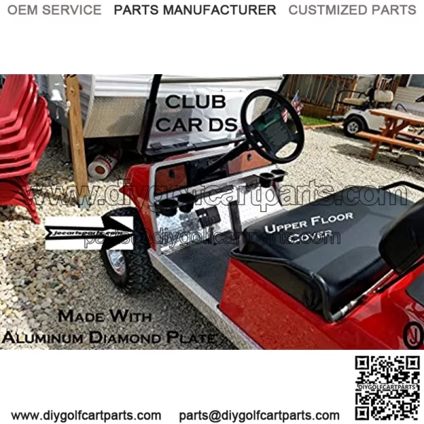 Carts Parts Club Car DS Golf Cart Polished Aluminum Diamond Plate Upper Floor - Image 3
