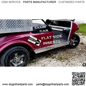 Club Car ds Golf Cart Diamond Plate Rocker Panel Inserts & Kick Plate 3 pc kit