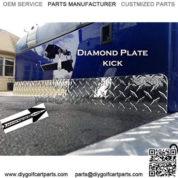 Club Car ds Golf Cart Diamond Plate Rocker Panel Inserts & Kick Plate 3 pc kit - Image 3