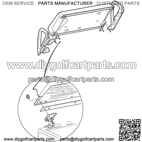 Golf Cart Seat Bottom Hinge Plate for EZGO(1995-up) TXT/Medalist Golf Cart Set of 2 - Image 2
