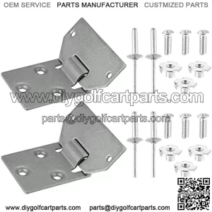 2 Set Golf Cart Seat Hinge Bottom and Plate for EZGO TXT Medalist Shuttle MPT Work Horse Gas and Electric Models 1994-Up Replace 71610-G01 71609-G01