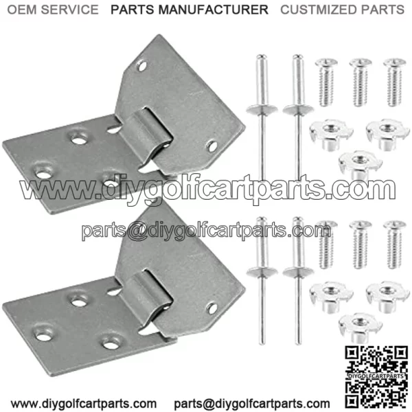 2 Set Golf Cart Seat Hinge Bottom and Plate for EZGO TXT Medalist Shuttle MPT Work Horse Gas and Electric Models 1994-Up Replace 71610-G01 71609-G01