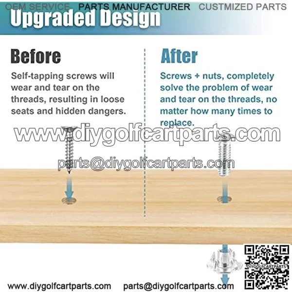 2 Set Golf Cart Seat Hinge Bottom and Plate for EZGO TXT Medalist Shuttle MPT Work Horse Gas and Electric Models 1994-Up Replace 71610-G01 71609-G01 - Image 5