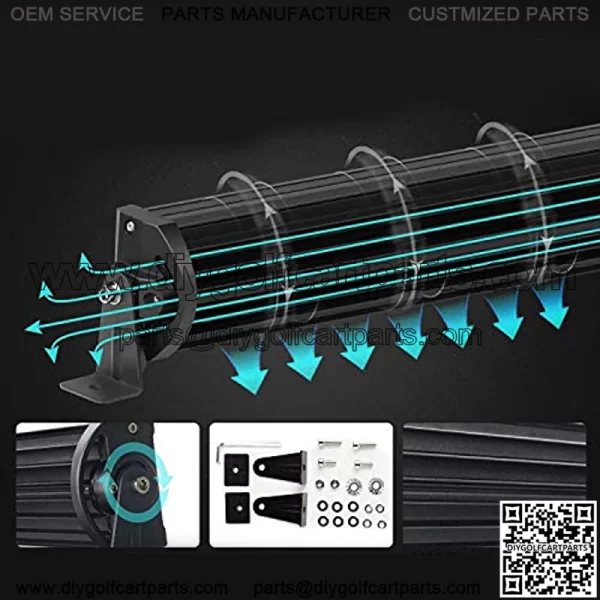 Led Light Bar Curved 50 Inch 684W Triple Row Flood Spot Combo Beam Led Bar W/2Pcs 4 Inch 60W Off Road Driving Fog Lights with Wiring Harness-3 Leads for Trucks Jeep Ford Polaris ATV Boats - Image 4
