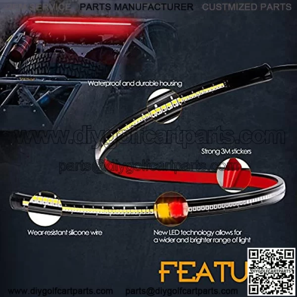 UTV Tail Light Strip, 30 Inch Rear Light Bar Tailgate Light w/ Turn Signal Brake Backup Light for UTV RZR Polaris Ranger Truck Wrangler Trailer ATV Golf Cart 4x4 Off Road - Red Amber,5% coupon applied - Image 3