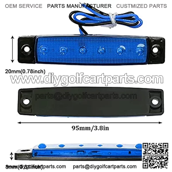 LED Rock Strip Lights Car Underglow Wheel Fender Well Lighting Kits Waterproof for Golf Cart Jeep Offroad Truck Ford RV UTV ATV Snowmobile 8PCS (Blue) - Image 4