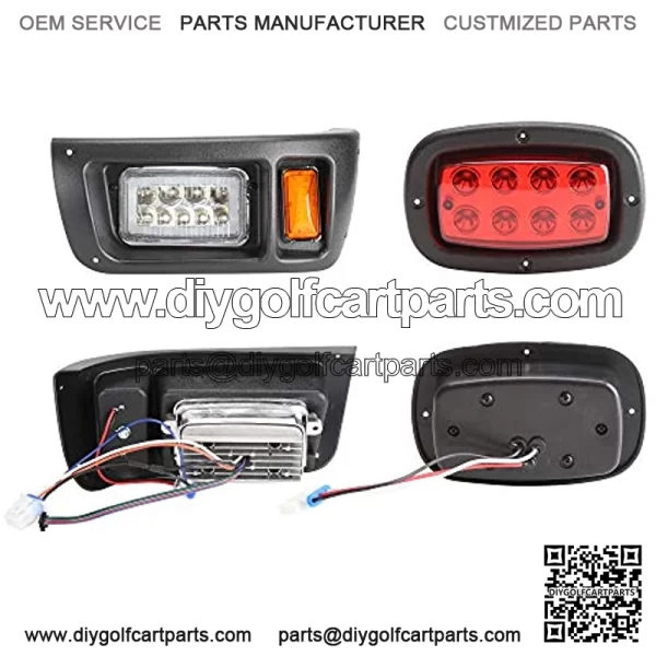 Golf Cart Deluxe LED Light Kit for with RGB Headlight Daytime Running Light Low High Beam Turn Signal Function - Image 5