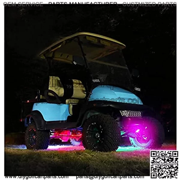 Golf Cart Lights Underglow Neon Accent Strip Multicolor LED Lights Kit Fits EZGO Club Car Yamaha Golf Cart and So on Water Resistant Tubes (Battery Input 12V-65V) - Image 3