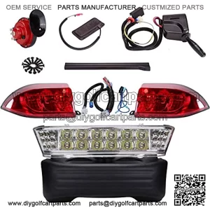 Golf Cart Newest Led Headlight and Tail Light Kit for 2004-2008 Club Car Precedent Carts with Turn Signals Switch Horn Brake Lights and 08.5-UP Bucket Harness (Must Input 12 Volts)