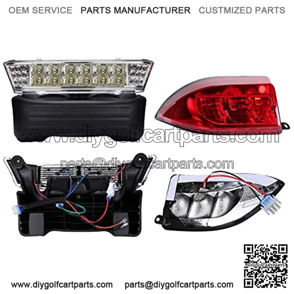 Golf Cart Newest Led Headlight and Tail Light Kit for 2004-2008 Club Car Precedent Carts with Turn Signals Switch Horn Brake Lights and 08.5-UP Bucket Harness (Must Input 12 Volts) - Image 5