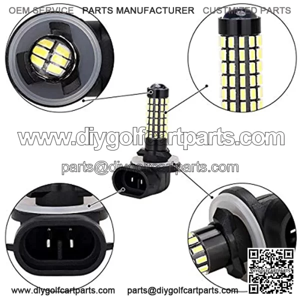 881 LED Headlight Bulb for Car, Truck, Golf Cart (EZGO, Club Car DS Precedent), Pack of 2 - Image 3