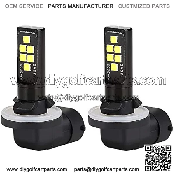 Golf Cart 12V LED Light Headlights Bulb for 1994+, Club Car DS 1999+ and Club Car Precedent 2004+, Pack of 2 - Image 2
