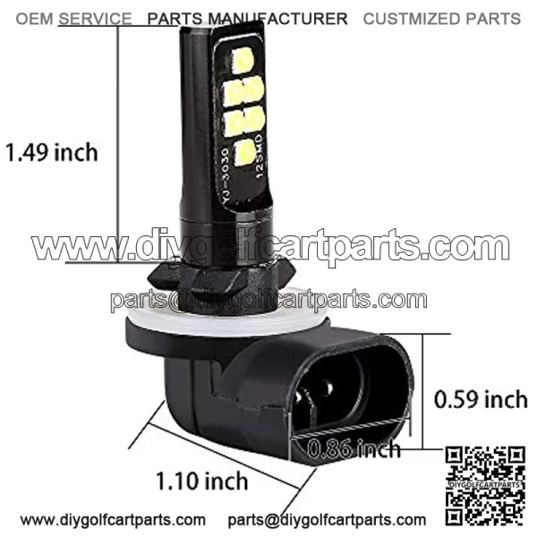 Golf Cart 12V LED Light Headlights Bulb for 1994+, Club Car DS 1999+ and Club Car Precedent 2004+, Pack of 2 - Image 3
