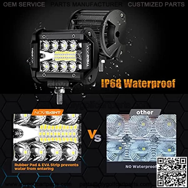 4 Inch Led Pod Lights 120W 12800 Lumens Light Bar Off Road Triple Row Super Bright Spot Flood Combo Driving Lights IP68 Waterproof for Golf Cart Jeep Boat Trucks ATV UTV - Image 2